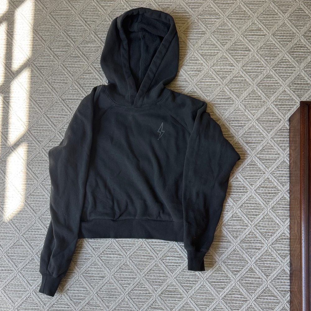 Marine Layer Black Hooded Sweatshirt with Lightning Logo XS